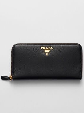 Prada Large Saffiano Zip-Around Leather Wallet